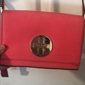 Coral pink Kate spade cross body purse